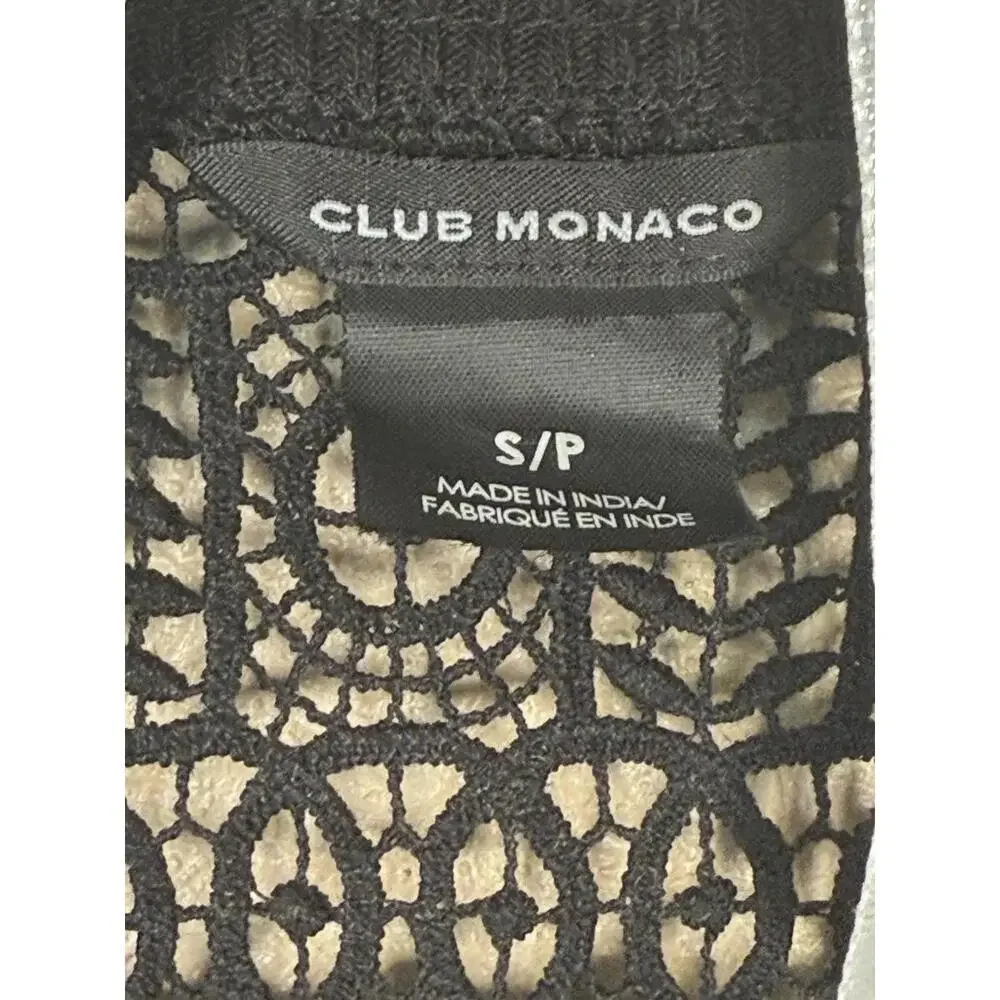 Club Monaco Petite Womens Arlet Lace Bomber Black Full Zip Jacket Sz‎ S Witchy